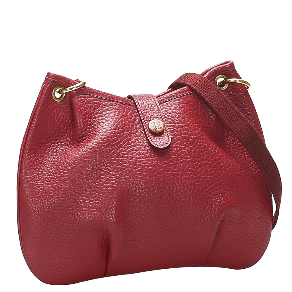 

Hermes Red Leather Rodeo Bag