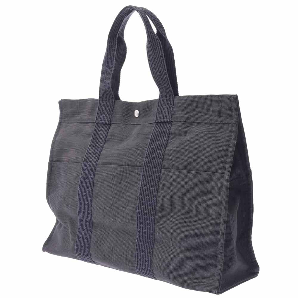 

Hermes Grey Toile Canvas Herline GM Bag