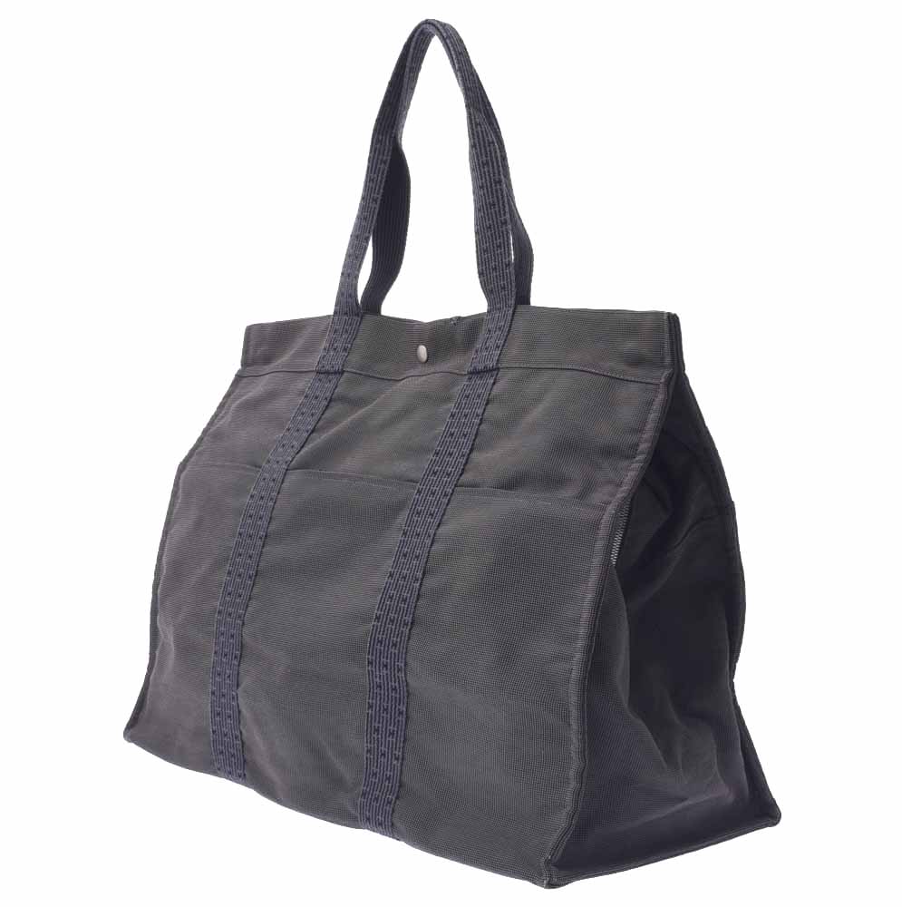 

Hermes Grey Toile Canvas Herline TGM Bag