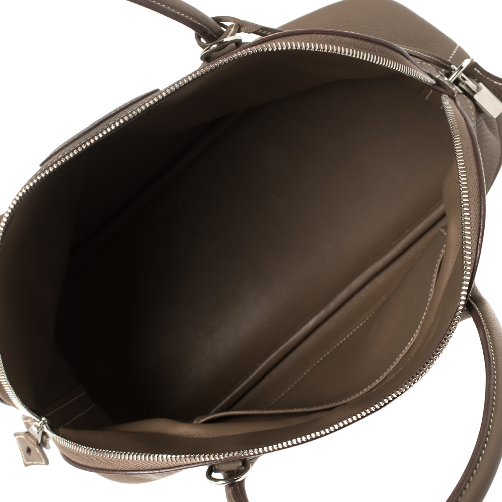 Hermes Bolide bag 31 Gris tourterelle Clemence leather Silver hardware