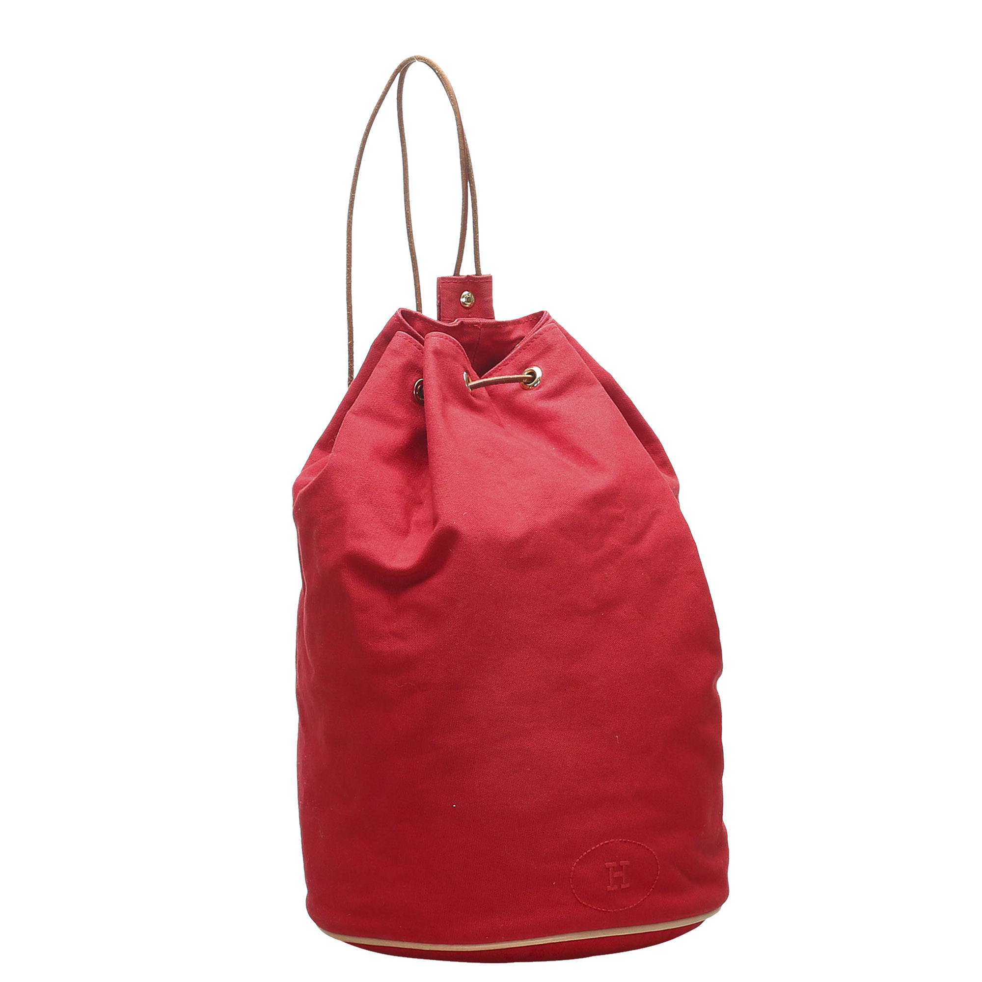 

Hermes Red Canvas Polochon Backpack
