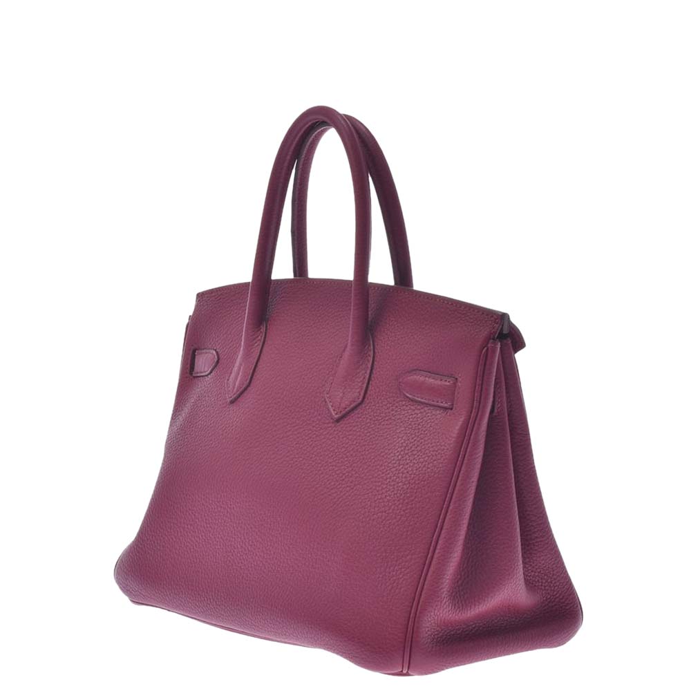 

Hermes Red Clemence Leather Palladium Hardware Birkin 30 Bag