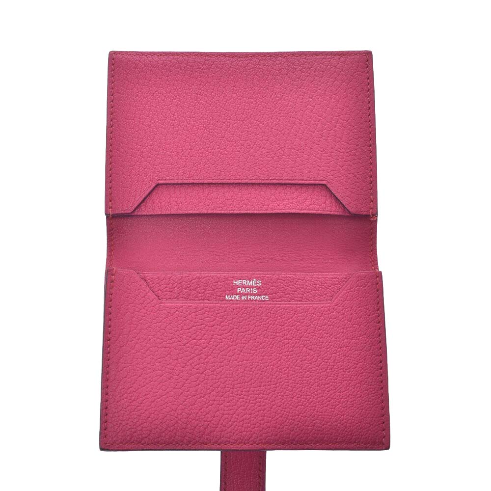 

Hermes Pink Chevre Mysore Leather Bearn Wallet
