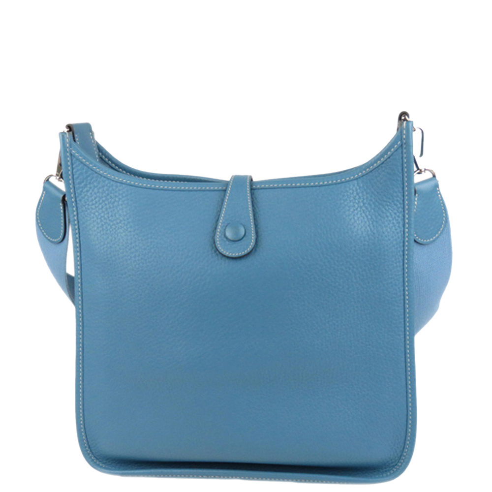 

Hermes Blue Clemence Leather Evelyne I TPM Bag