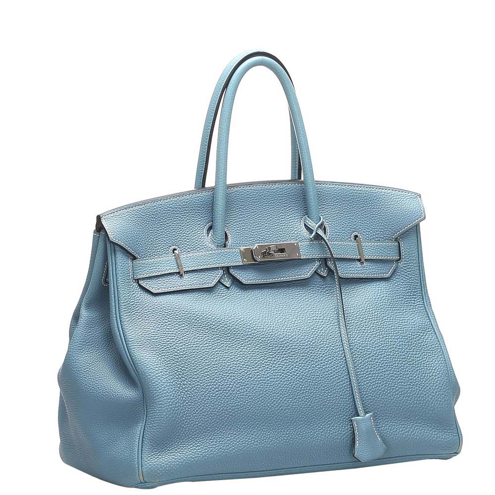 

Hermes Blue Togo Leather Birkin 35 Bag