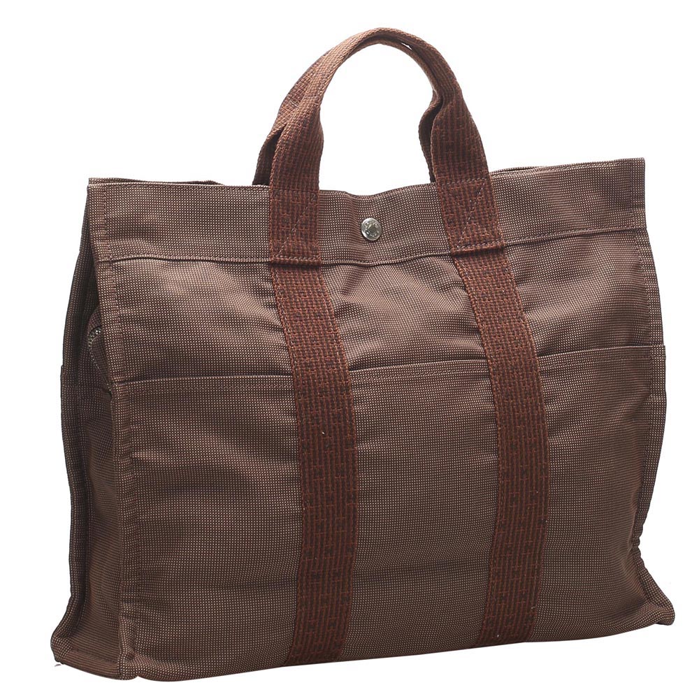 

Hermes Brown Canvas Herline MM Tote Bag