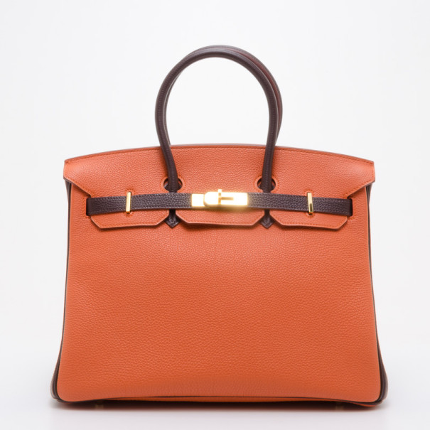 Hermes Birkin 35 Togo Limited Edition Orange Brown Hermes