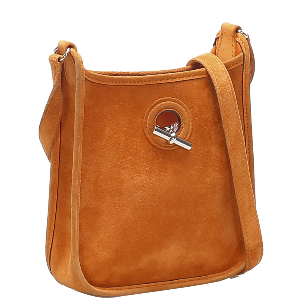 

Hermes Orange Suede Vespa TPM Shoulder Bag