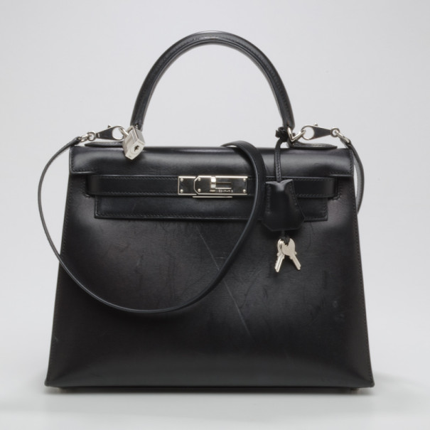 Pre Owned Hermes Kelly Sellier 28 in Box Calf
