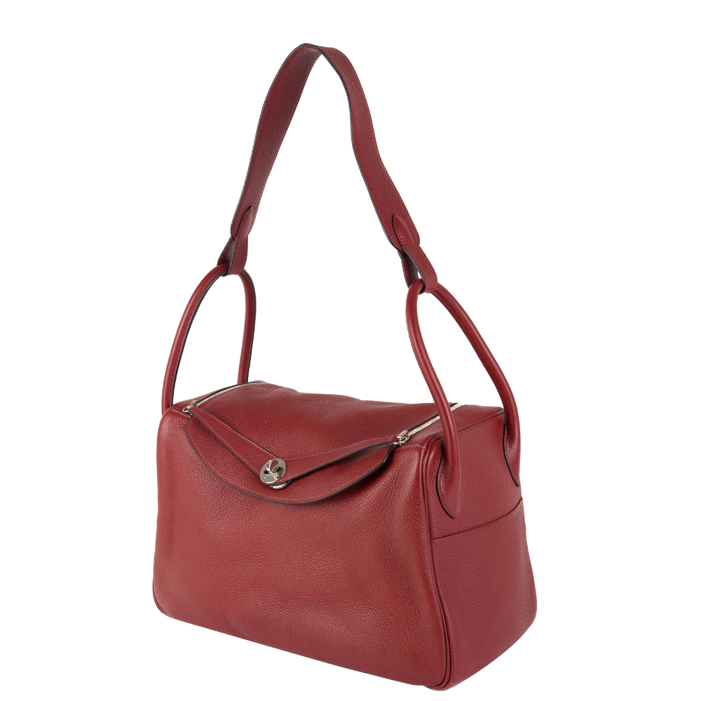

Hermes Red Clemence Leather Lindy 34 Bag