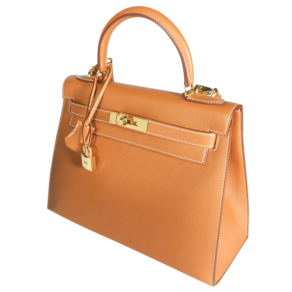 

Hermes Brown Epsom Leather Kelly Sellier 28 Bag