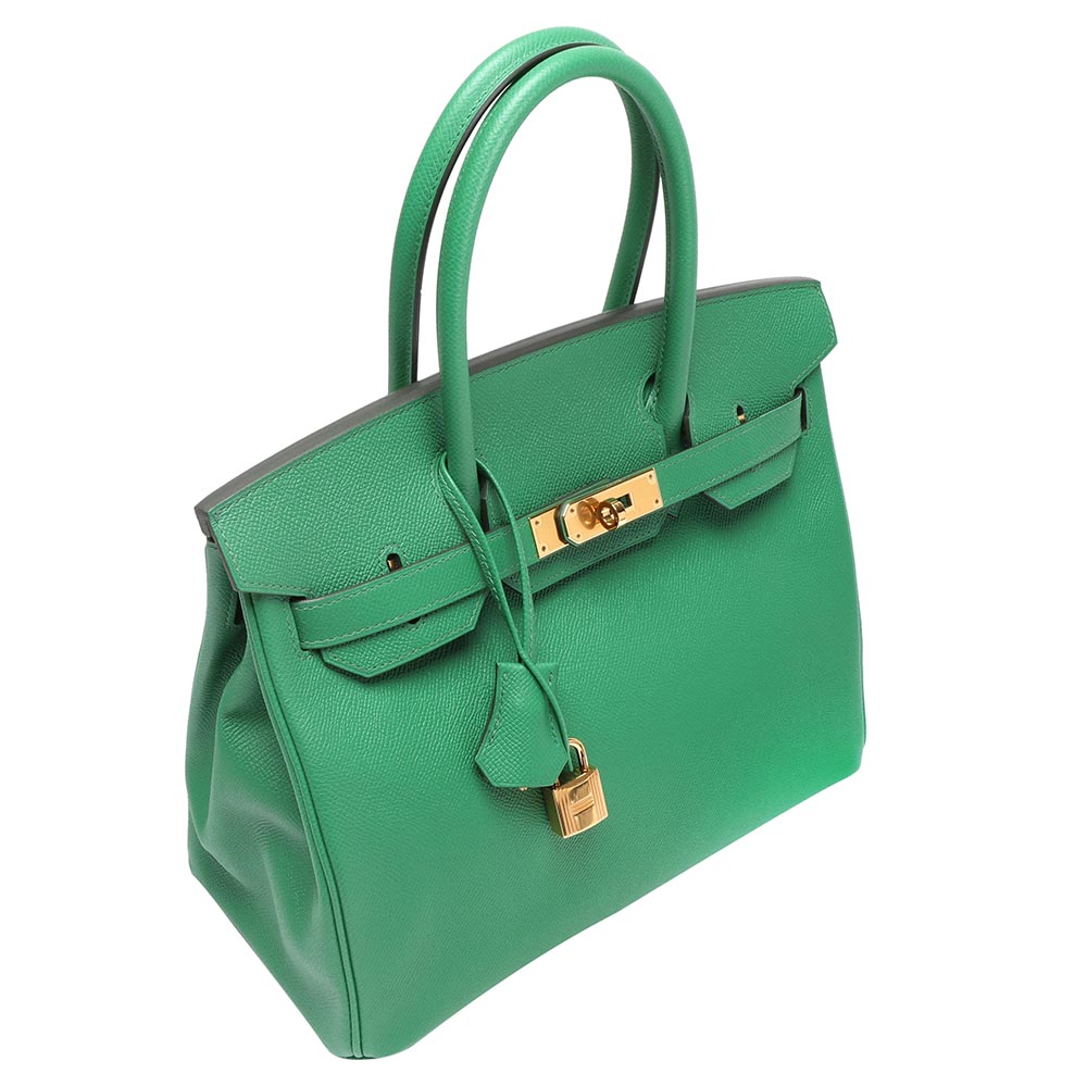 

Hermes Green Epsom Leather Gold Hardware Birkin 30 Bag