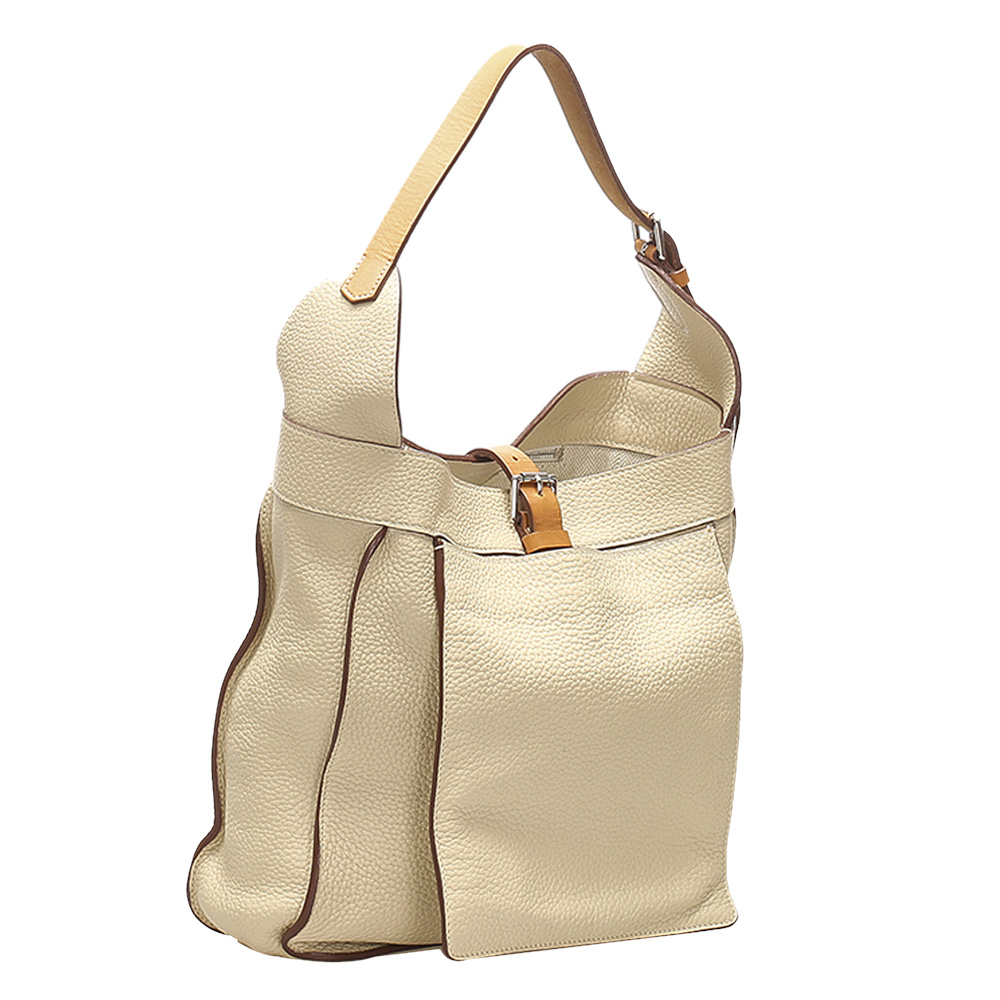 

Hermes Cream Clemence Leather Marwari PM Bag