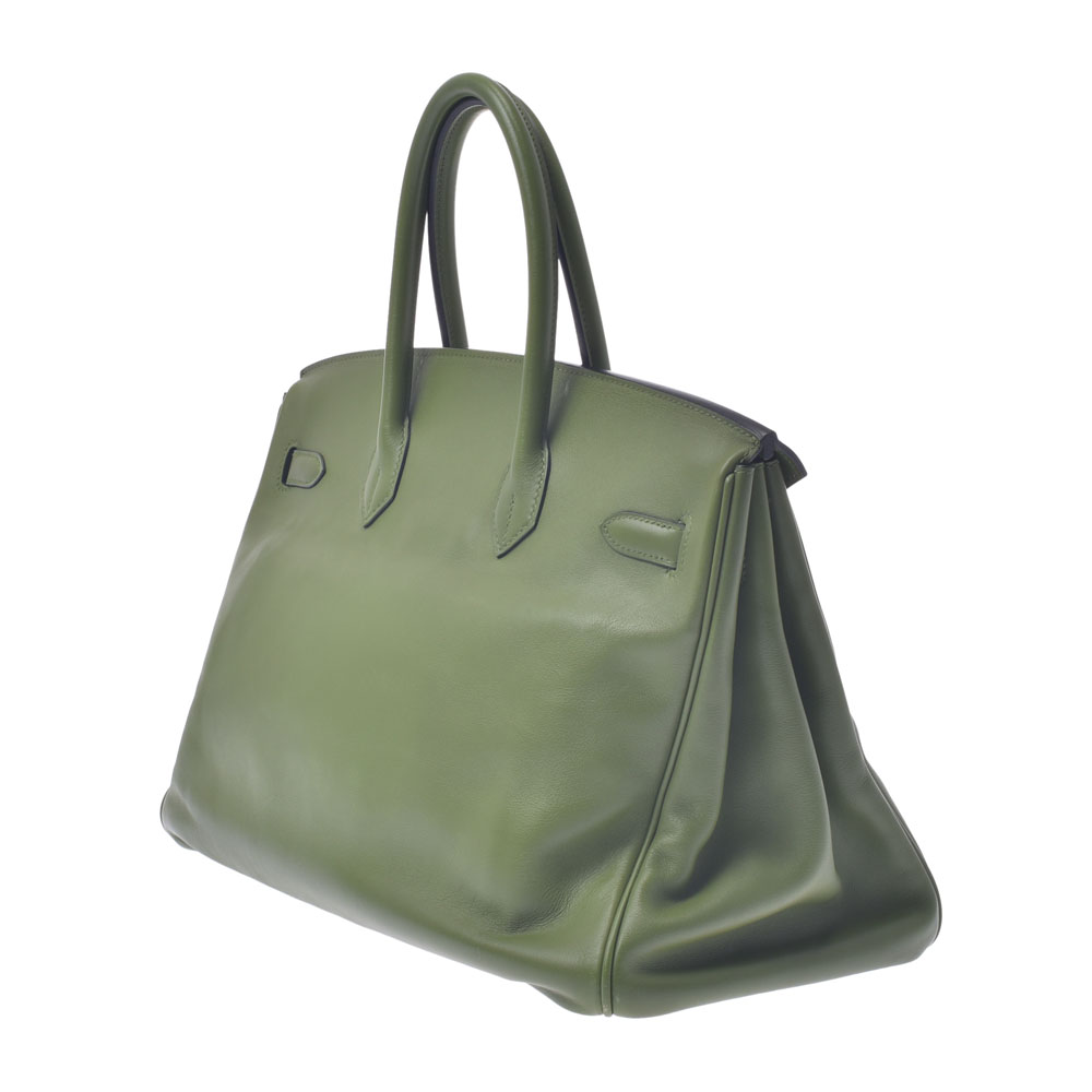 

Hermes Green Swift Leather Birkin 35 Bag