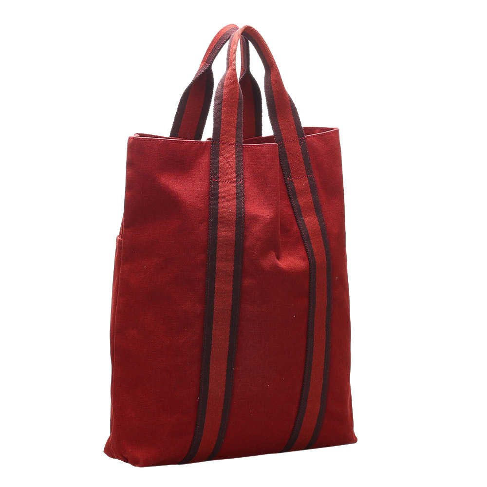 

Hermes Red Canvas Fourre Tout Cabas bag