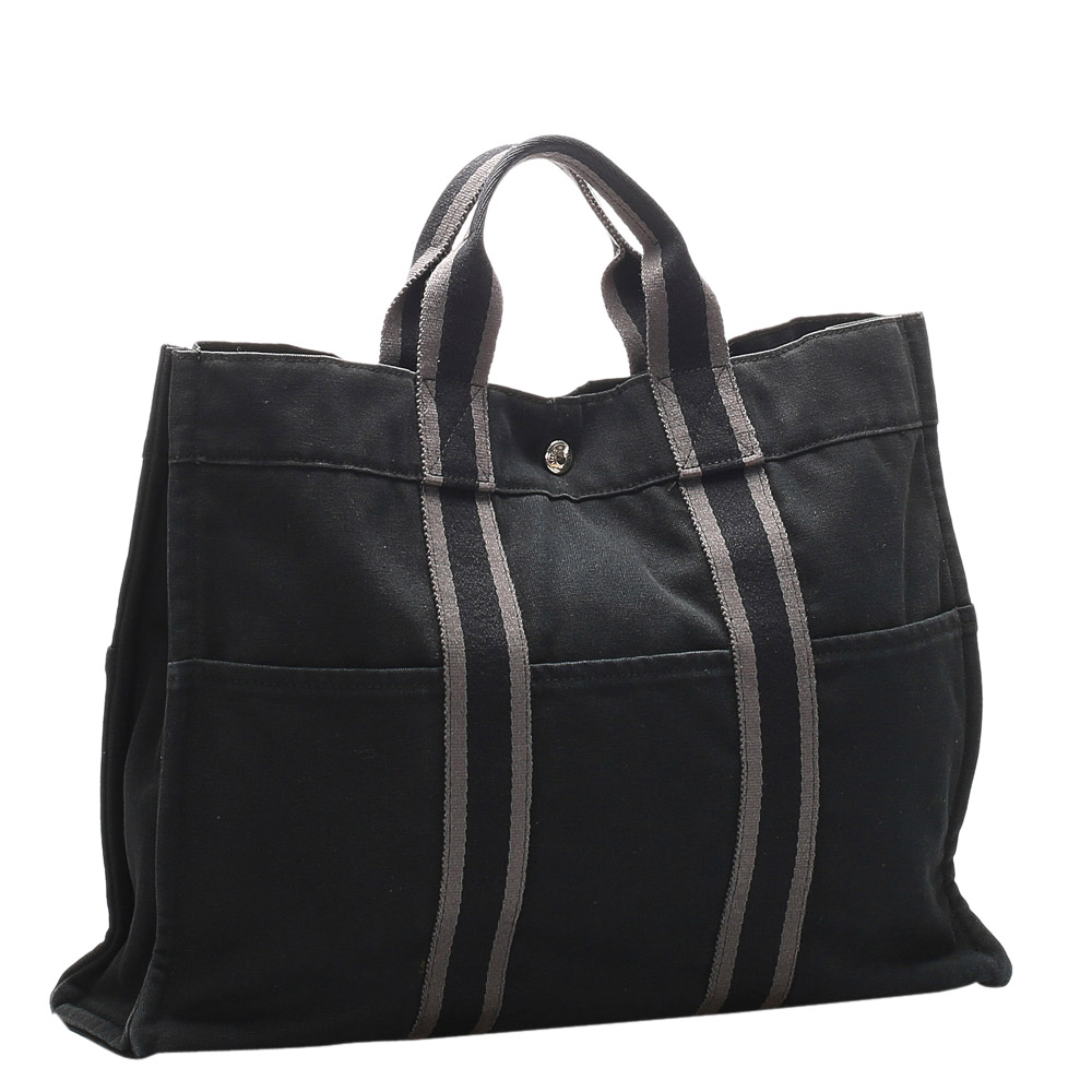 

Hermes Black Canvas Fourre Tout bag