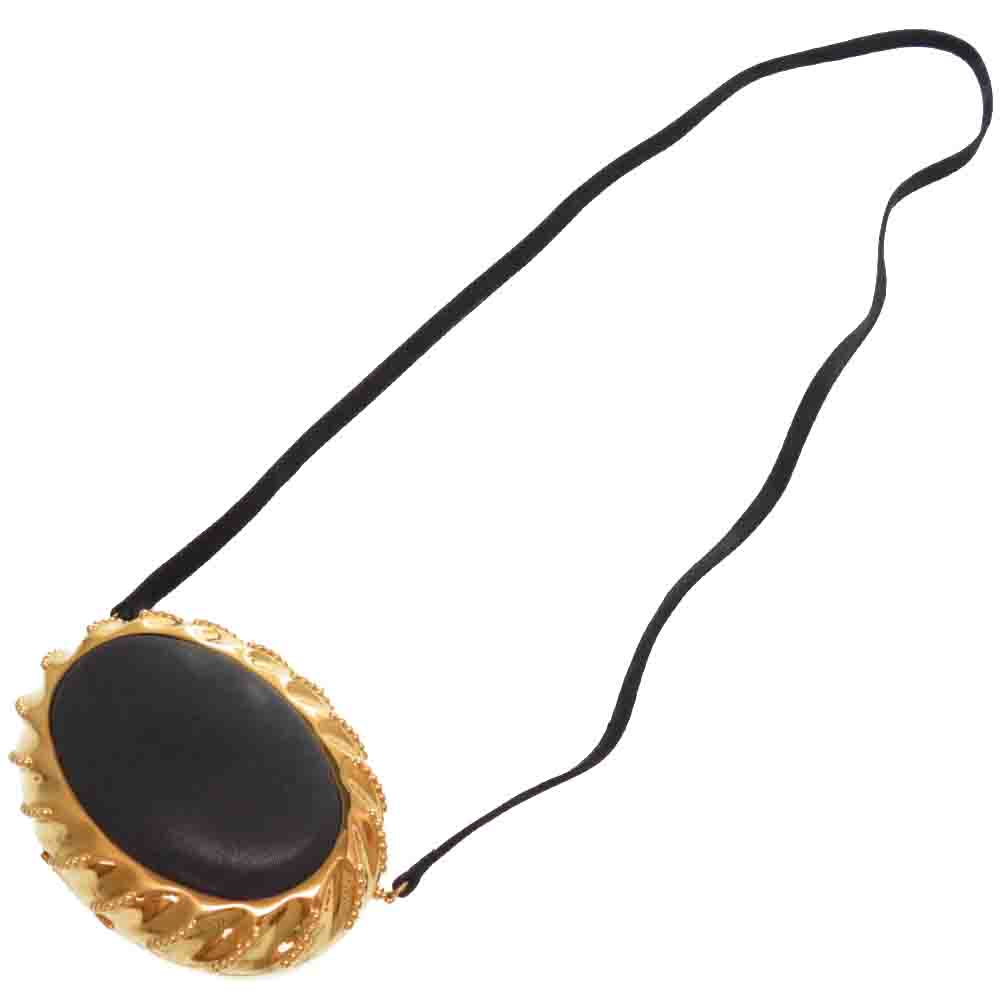 

Hermes Navy Blue/Gold Leather Vintage Shoulder Bag