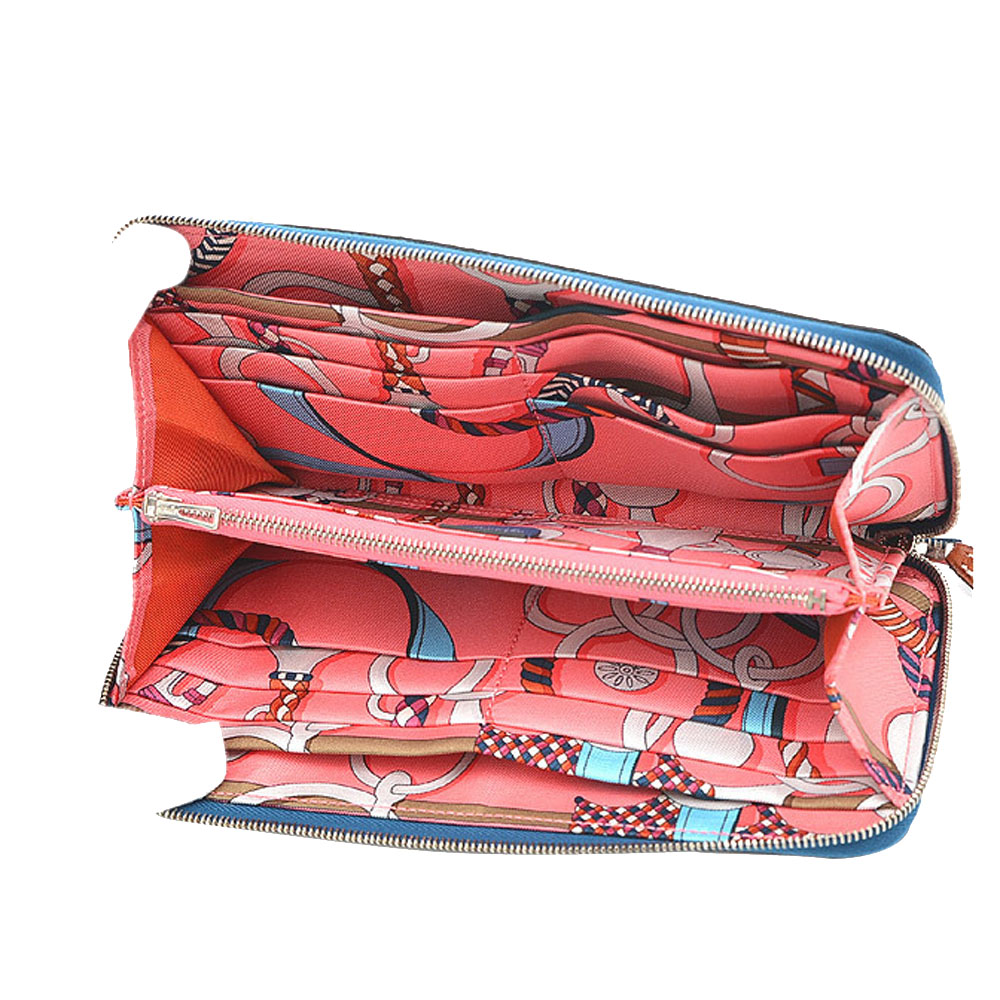 

Hermes Deep Blue Epsom Leather Silk Azap Long Wallet