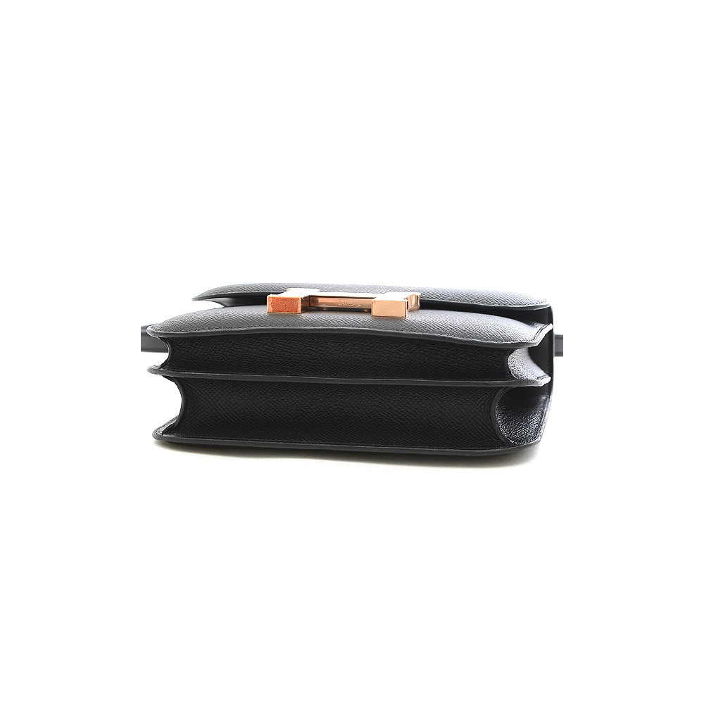 

Hermes Black Epsom Leather Mini Constance Shoulder Bag