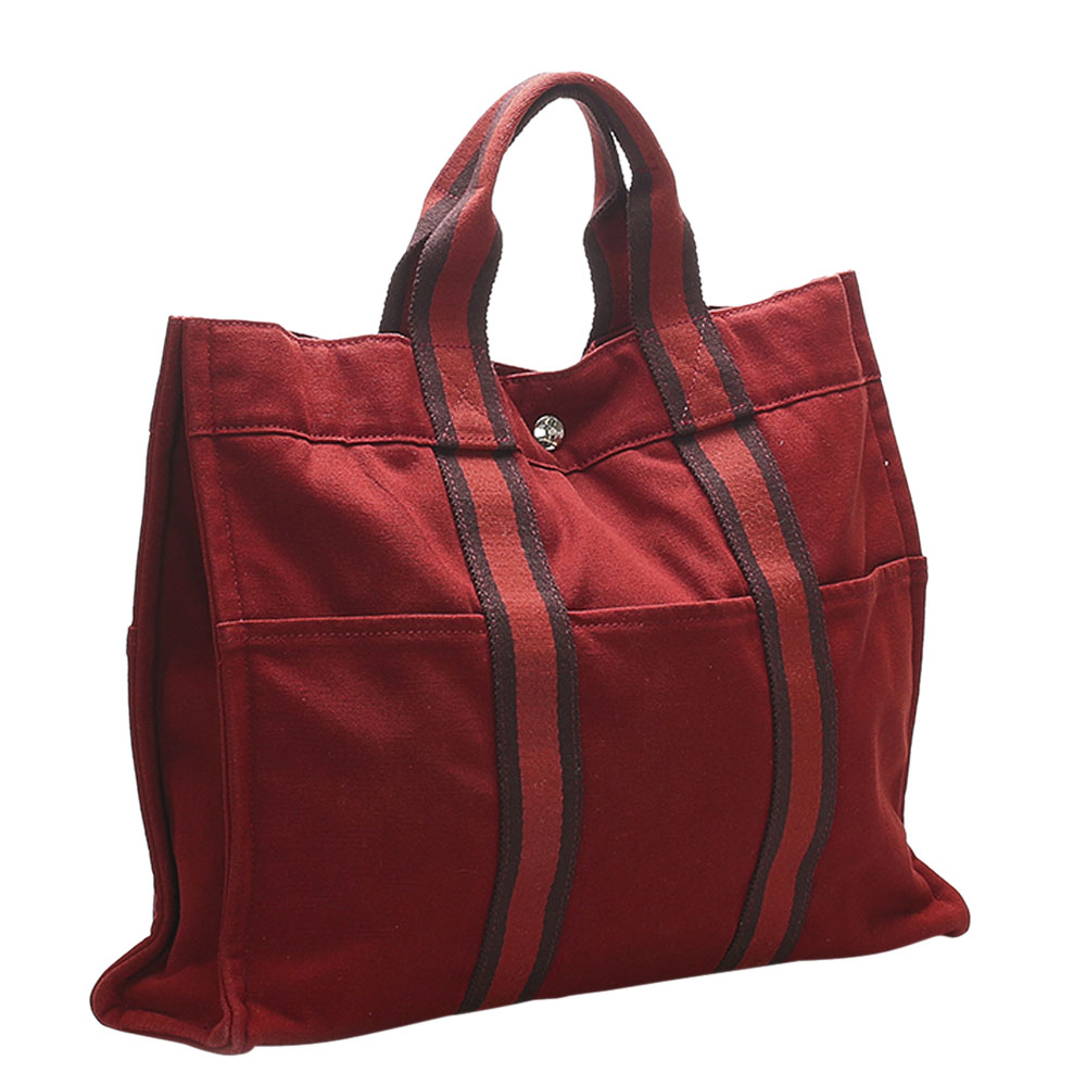 

Hermes Red Canvas Fourre Tout MM bag