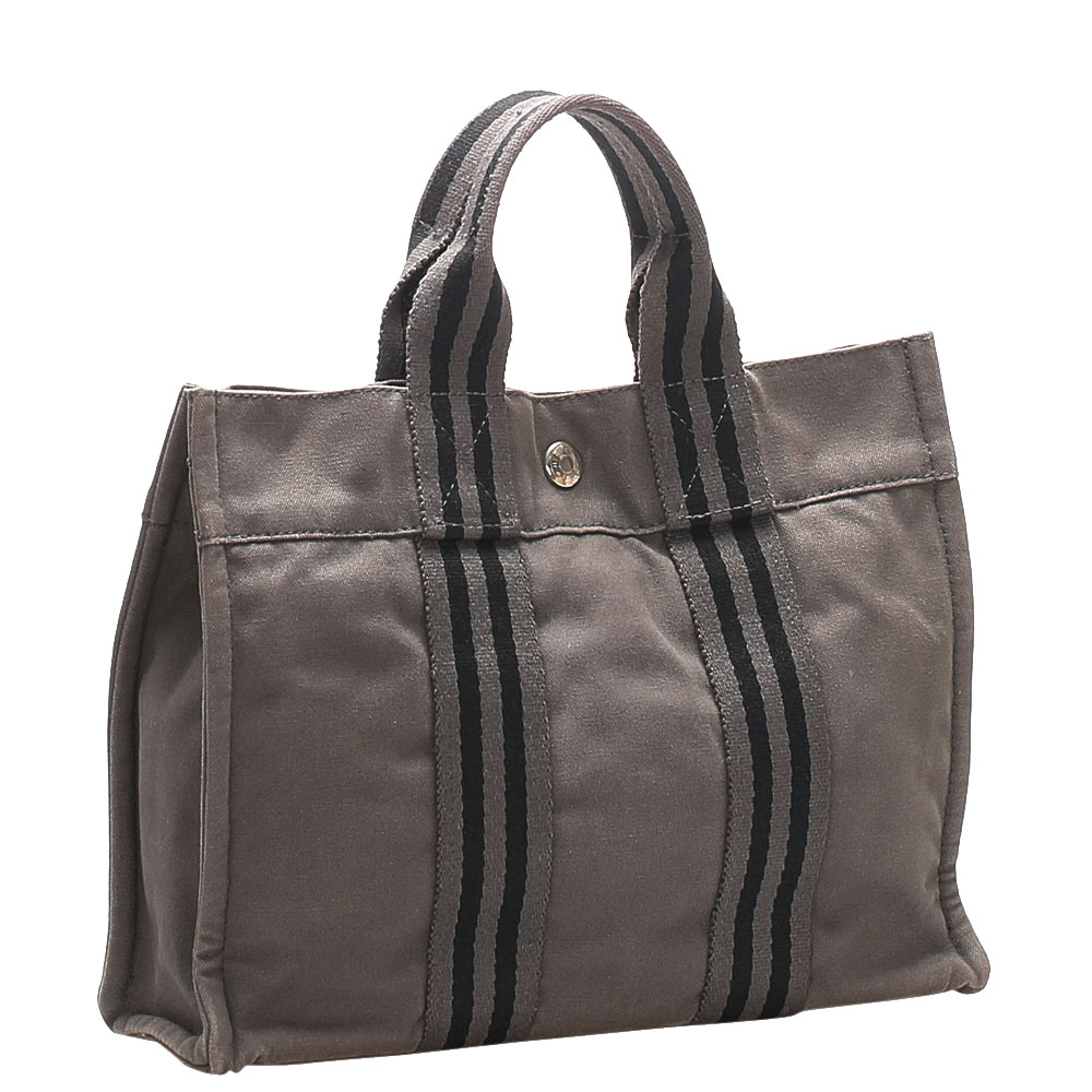 

Hermes Grey Canvas Fourre Tout PM bag