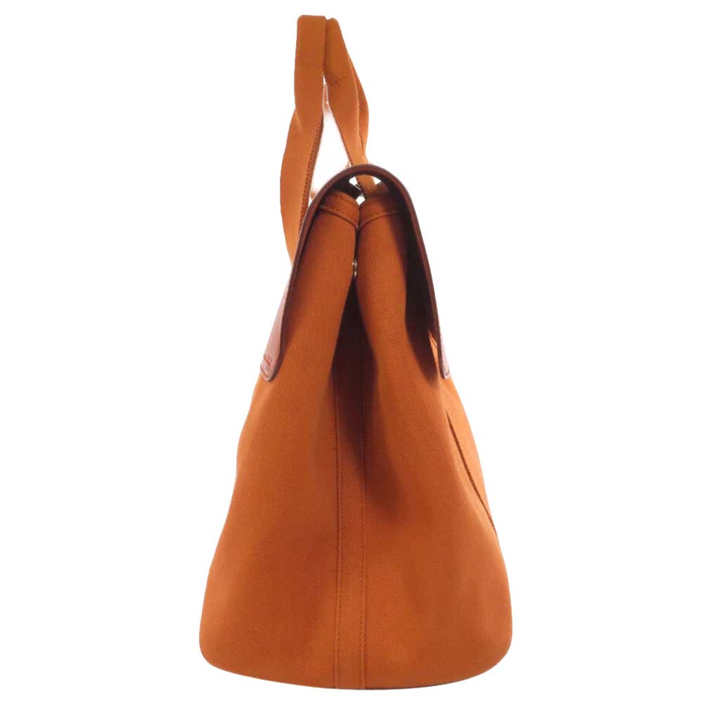 

Hermes Orange Leather Valparaiso GM Tote Bag