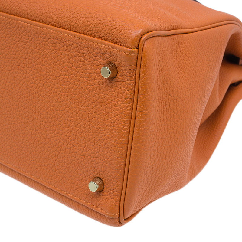 Kelly 40 handbag Hermès Orange in Plastic - 25182948