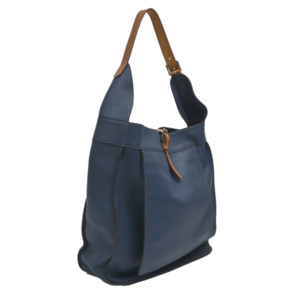 

Hermes Blue Leather Marwari GM Bag