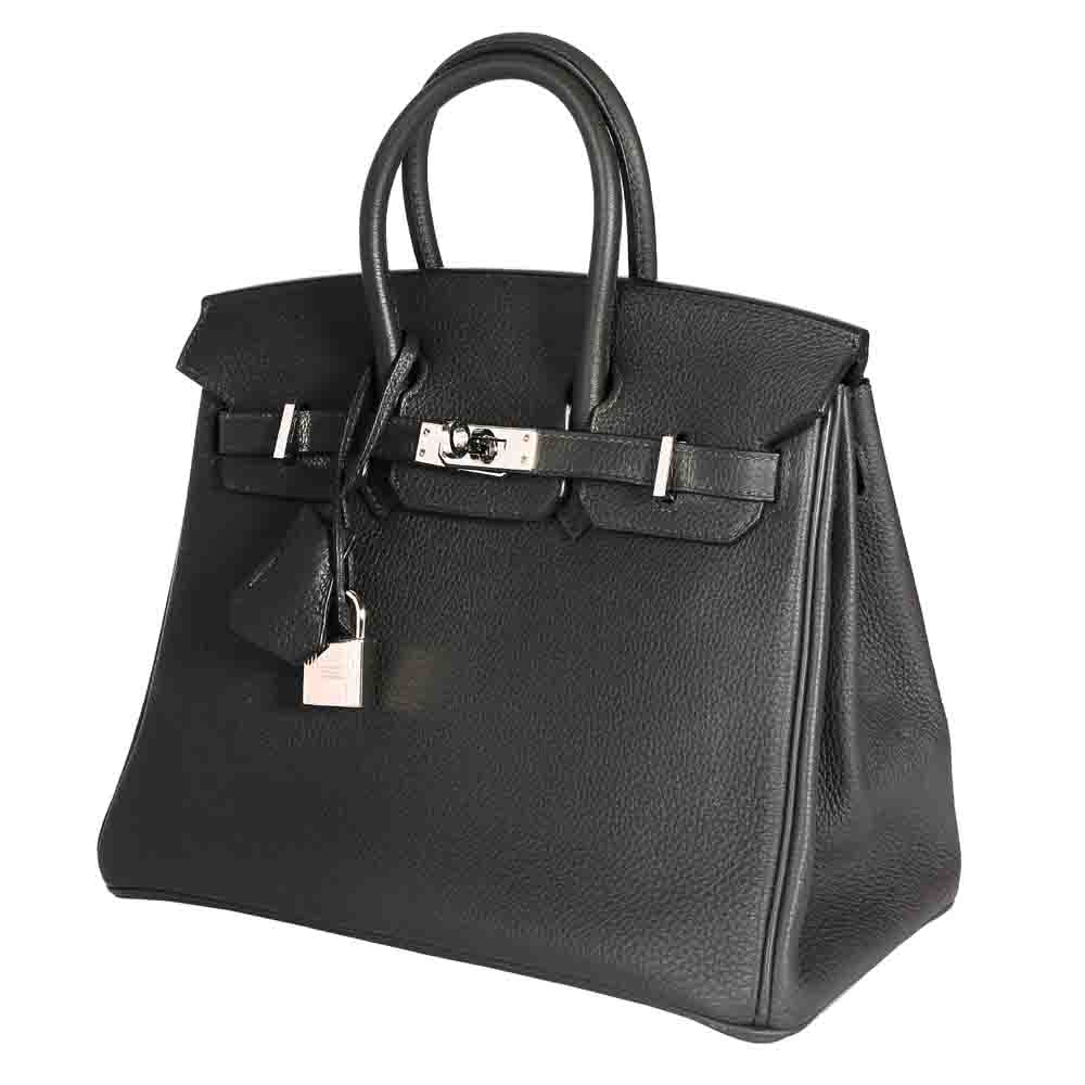 

Hermes Black Togo Leather Birkin 25 Bag