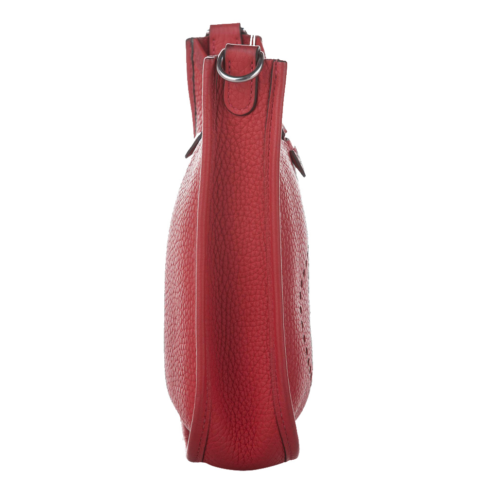 

Hermes Red Clemence Leather Evelyne I TPM Bag