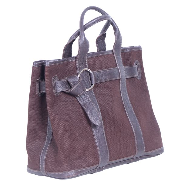 

Hermes Brown Canvas Ceinture Tote Bag