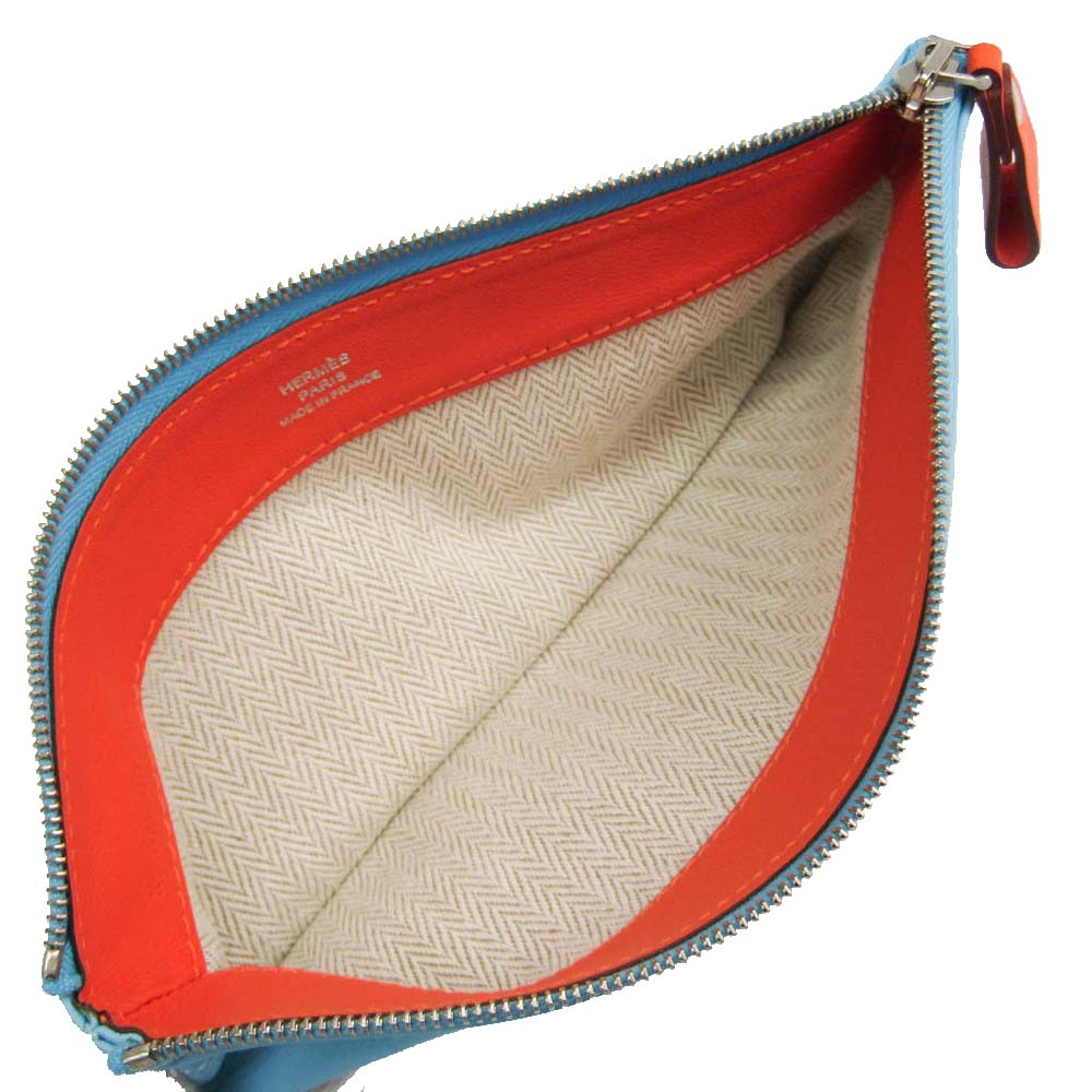 

Hermes Blue/Light Blue Leather Tohubohu Clutch Bag