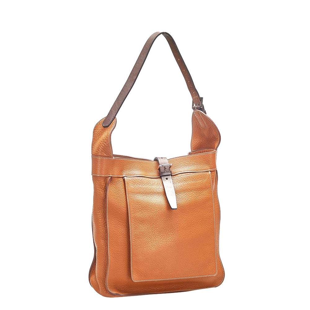 

Hermes Brown Clemence Leather Marwari PM Bag