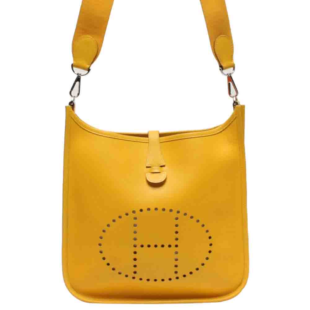 Hermes Yellow Clemence Leather Evelyne I Pm (Authentic Pre-Owned) -  ShopStyle Shoulder Bags