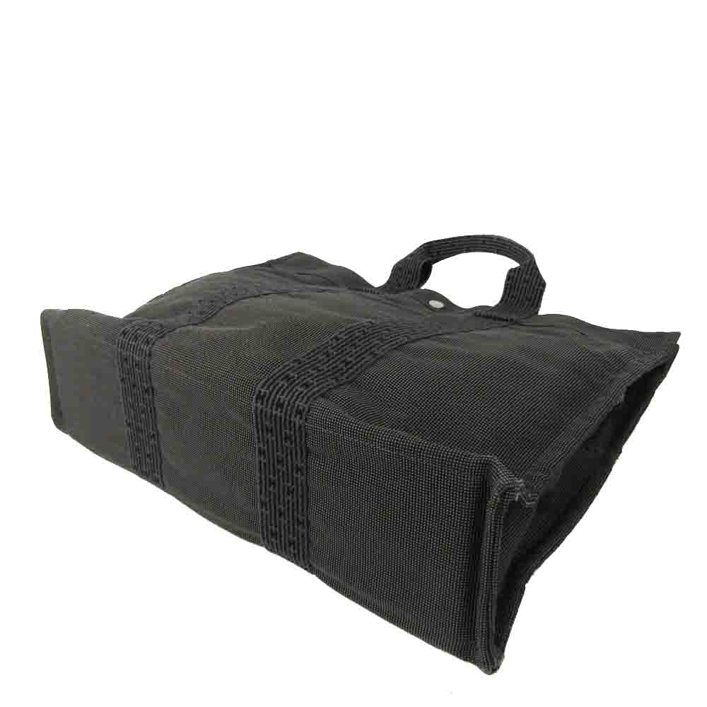 

Hermes Black Canvas Herline Tote Bag, Multicolor