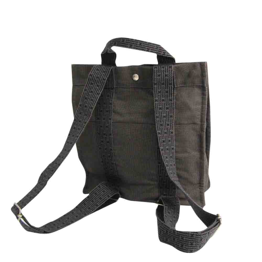 

Hermes Black Canvas Herline Backpack