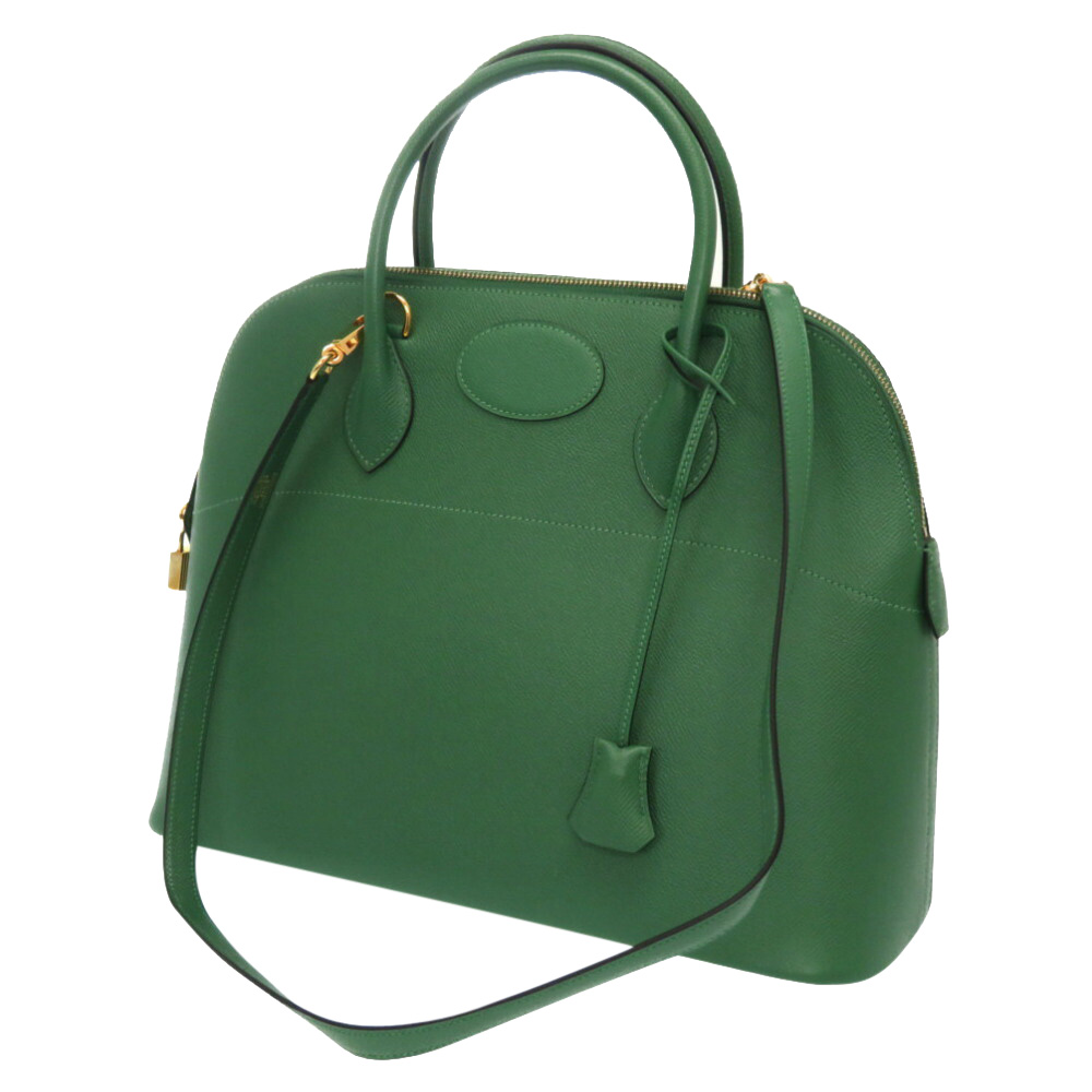 

Hermes Green Courchevel Leather Bolide 37 Bag