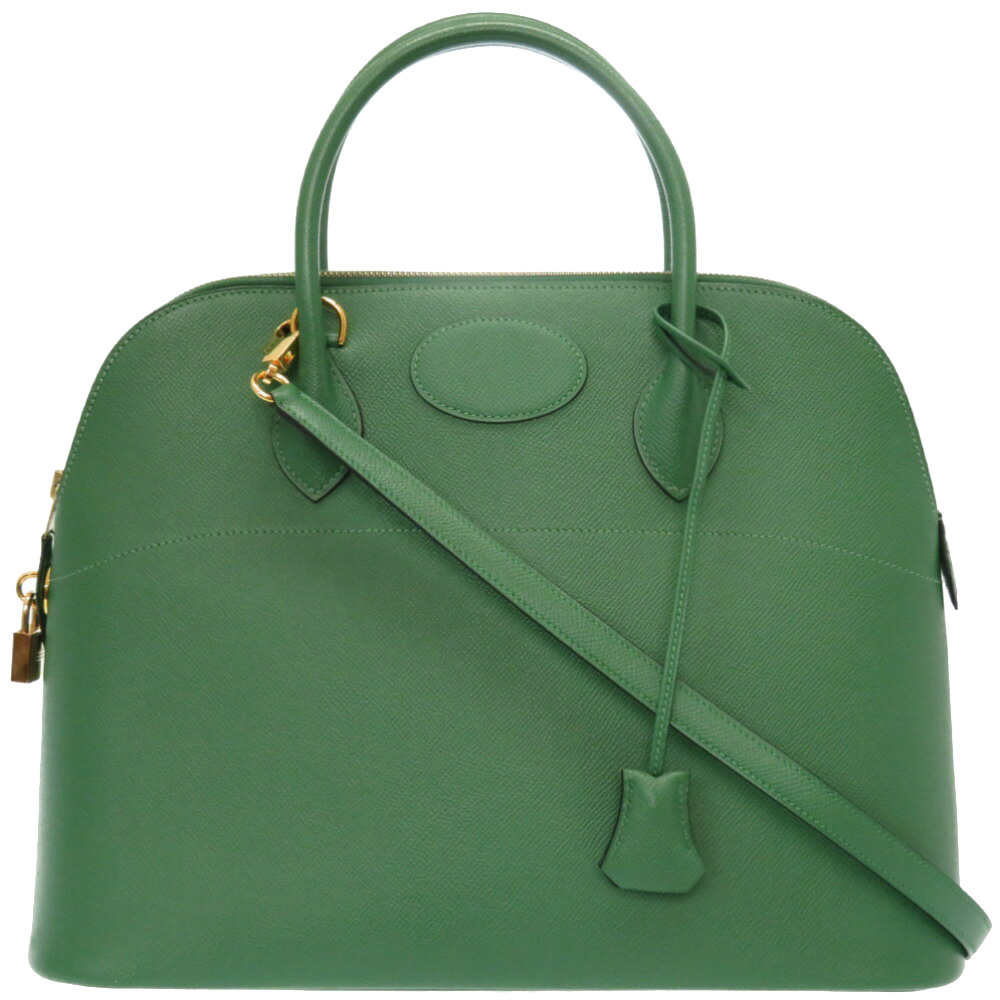 Click to view more detailed imagery on our partner's website Pre-owned Hermes Green Courchevel Leather Bolide 37 Bag
