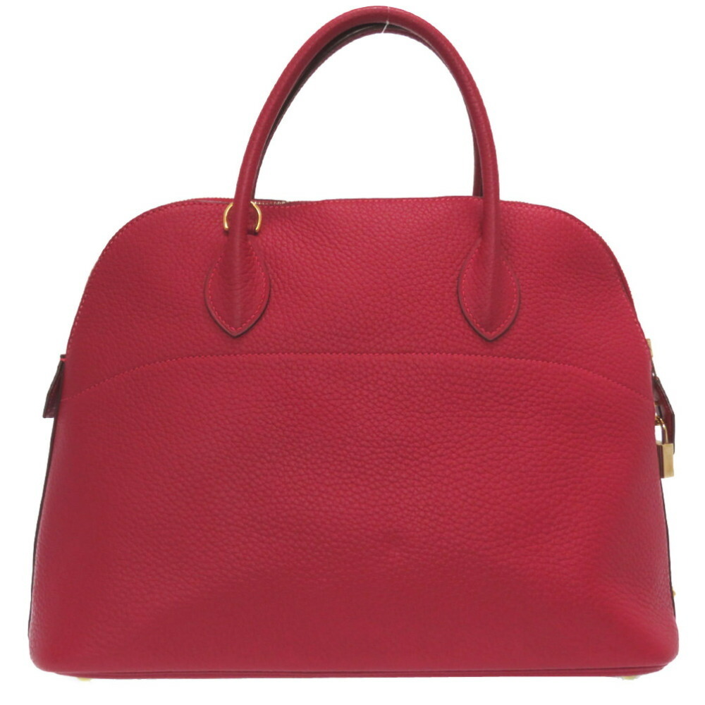

Hermes Rouge Leather Bolide 37 Bag, Red