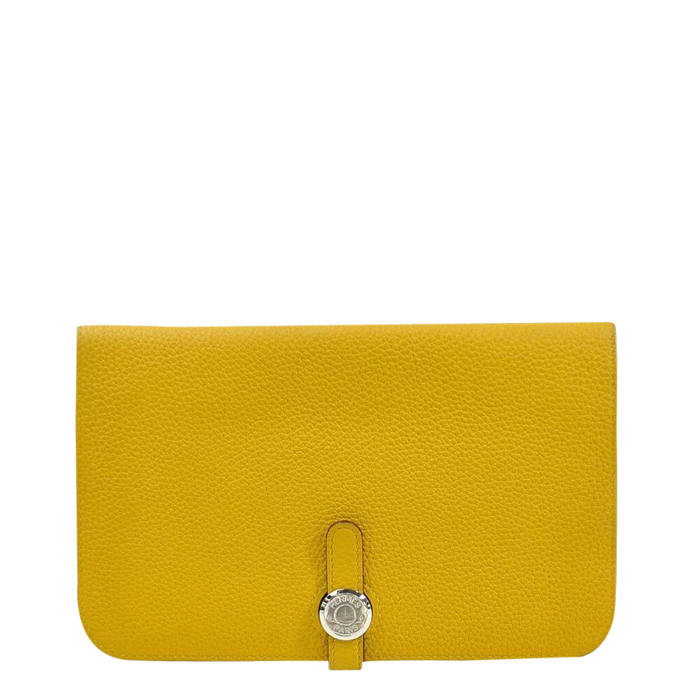 Click to view more detailed imagery on our partner's website Pre-owned Hermes Yellow Leather Dogon Wallet