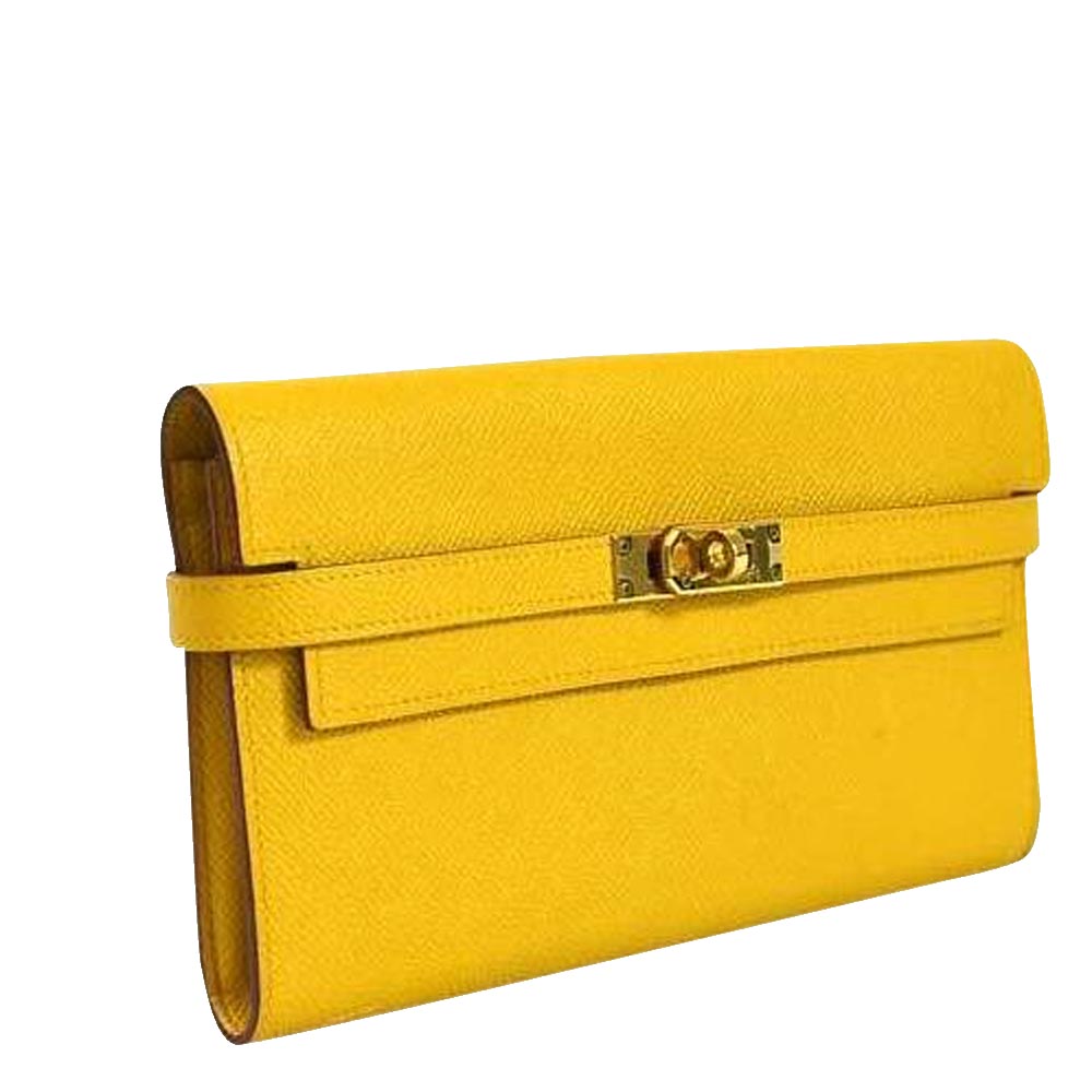 

Hermes Yellow Epsom Leather Kelly Wallet