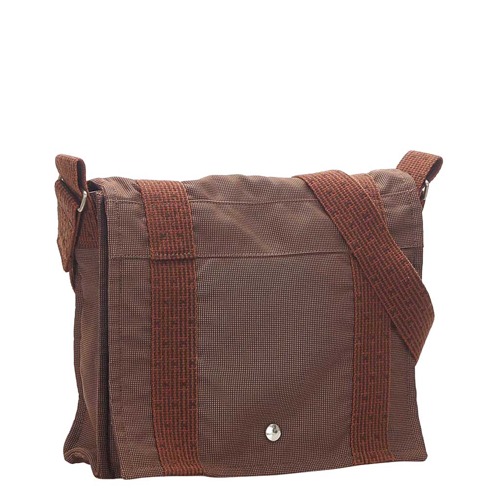 

Hermes Brown Canvas Fourre Tout Besace Messenger PM Bag