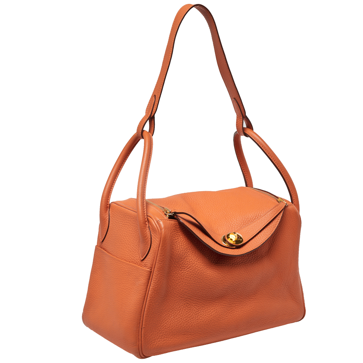 Hermes Lindy Orange 34cm Taurillon Clemence at 1stDibs