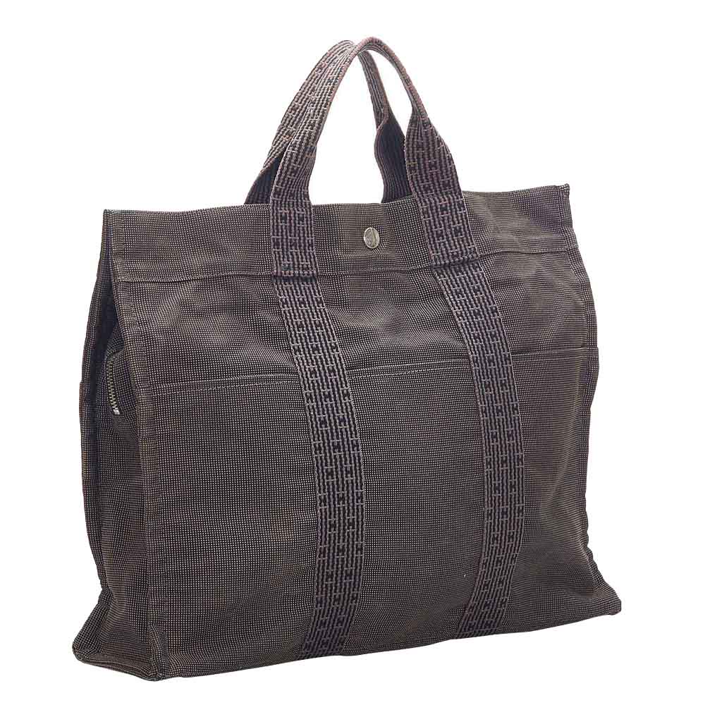 

Hermes Grey Canvas Herline MM Tote Bag