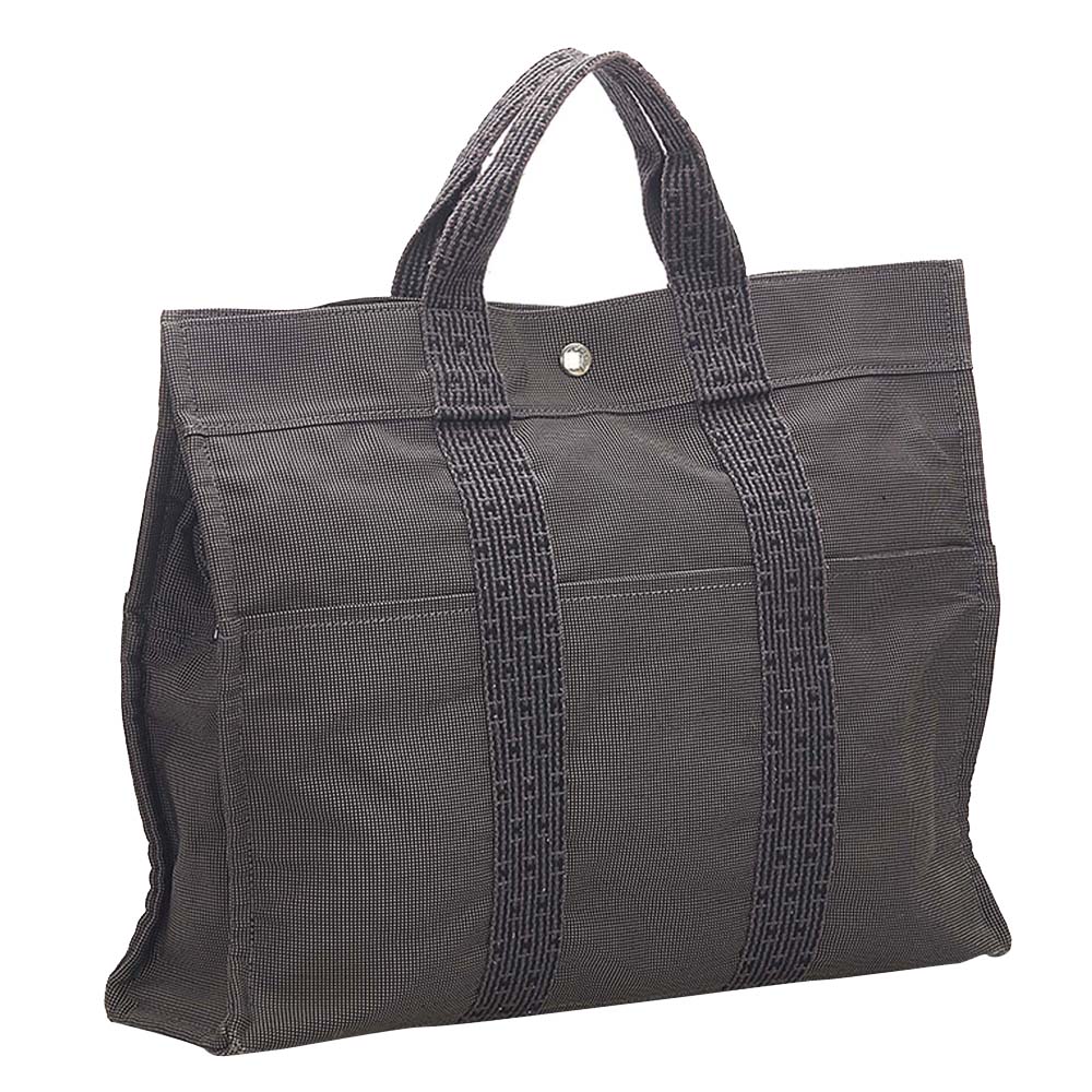 

Hermes Grey Canvas Herline MM Tote Bag