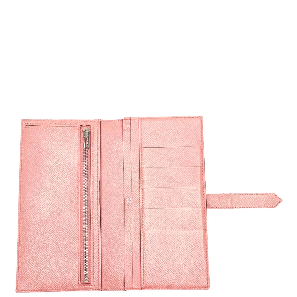 

Hermes Pink Bearn Soufflet Leather Wallet