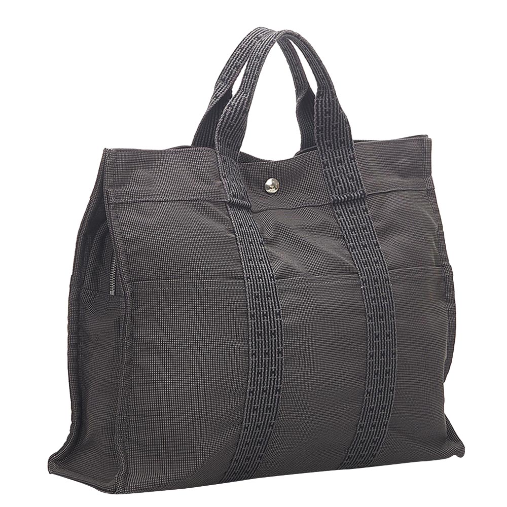 

Hermes Grey Canvas Herline Shoulder Bag