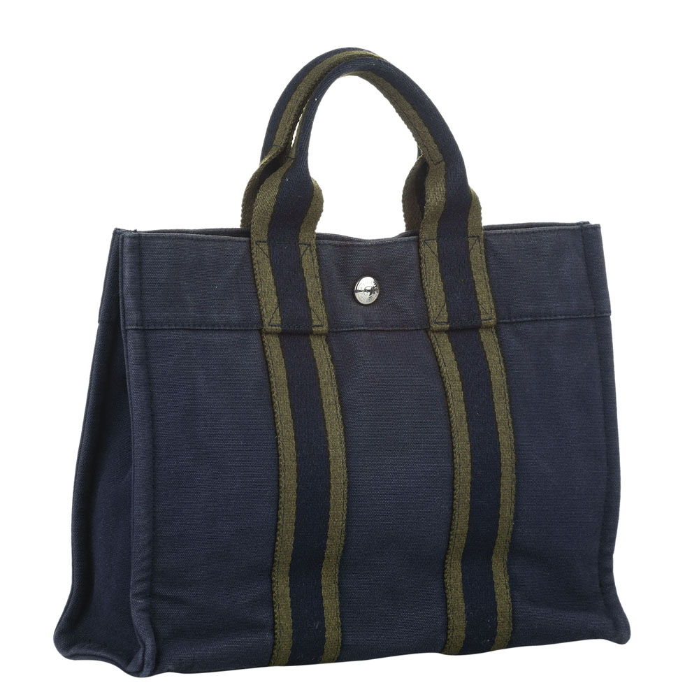 

Hermes Blue Canvas Fourre Tout Tote Bag