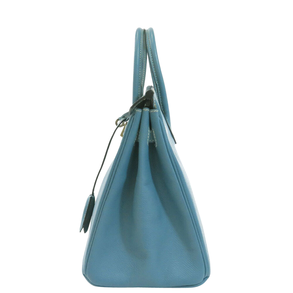 

Hermes Blue Epsom Leather Palladium Hardware Birkin 25 Bag