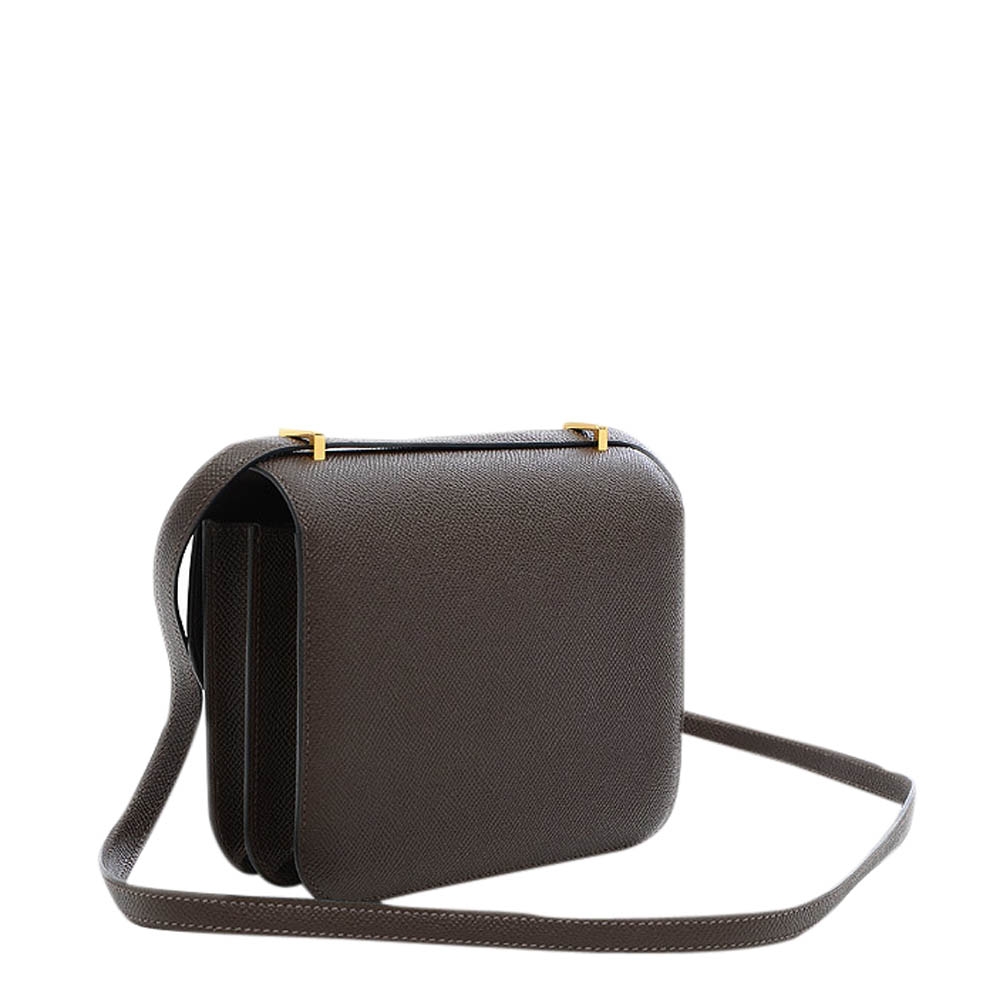

Hermes Dark Brown Leather MIni Constance Shoulder Bag